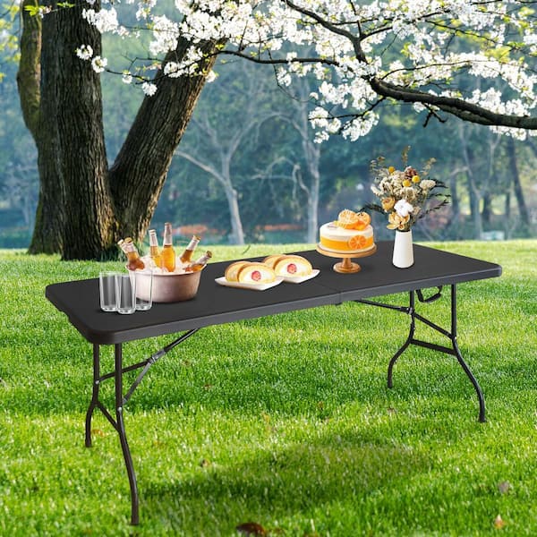 Otryad 49.2 in. W Rectangular Iron Frame Picnic Tables Seats