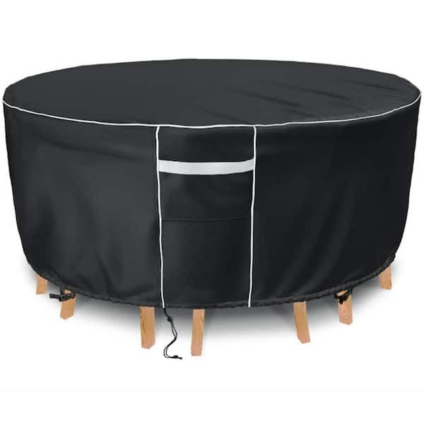 OVCRNIBI Patio Set Round Cover 90.5 in. Outdoor Round Table Cover Waterproof Round Patio Cover for All Weather-90.5 in. x 40 in.