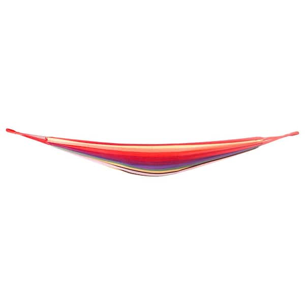 Unbranded 2.7 ft. 200 cm x 80 cm Portable Polyester and Cotton Hammock in Red Strip