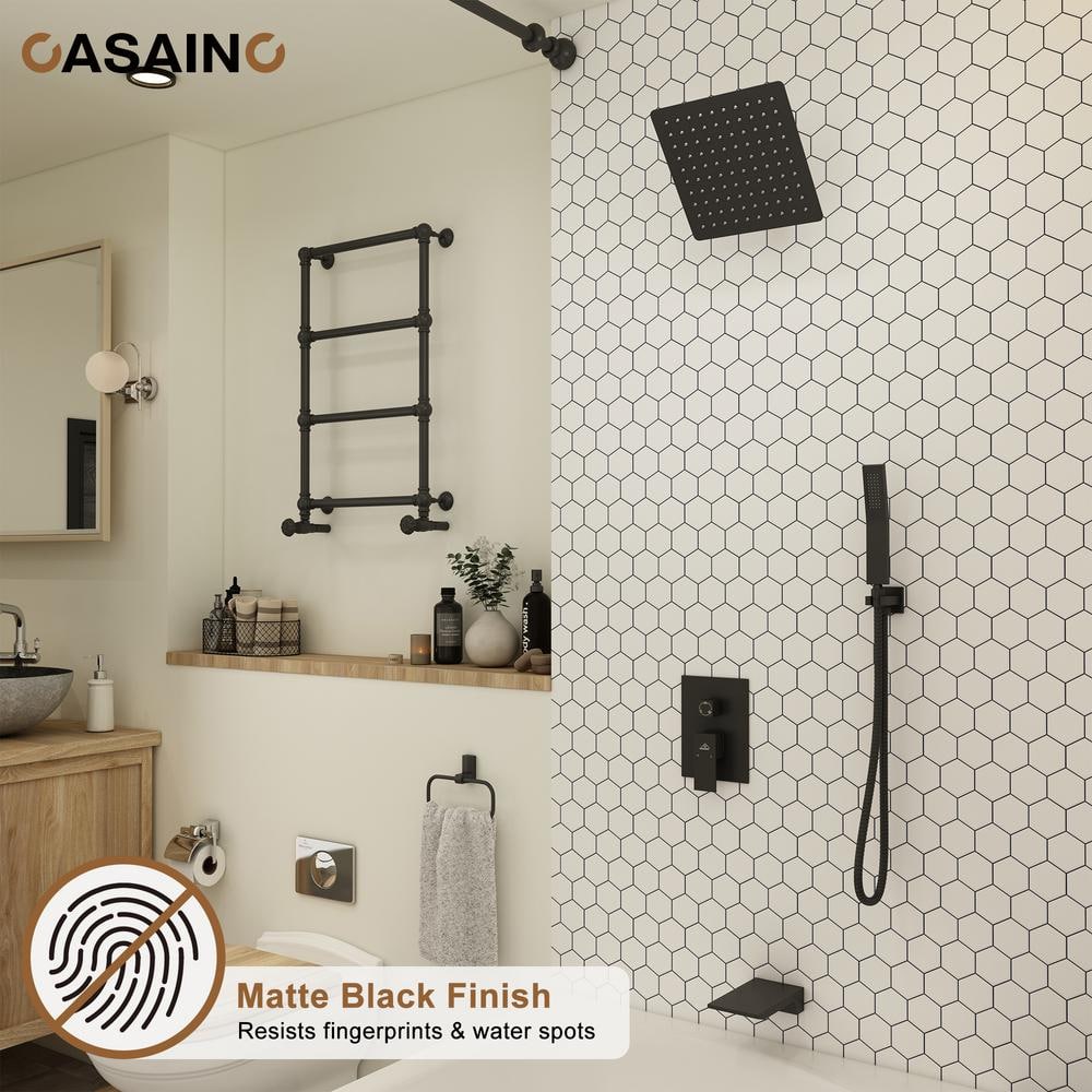 Large Nickel Multi-Head Rain Shower System with Handheld