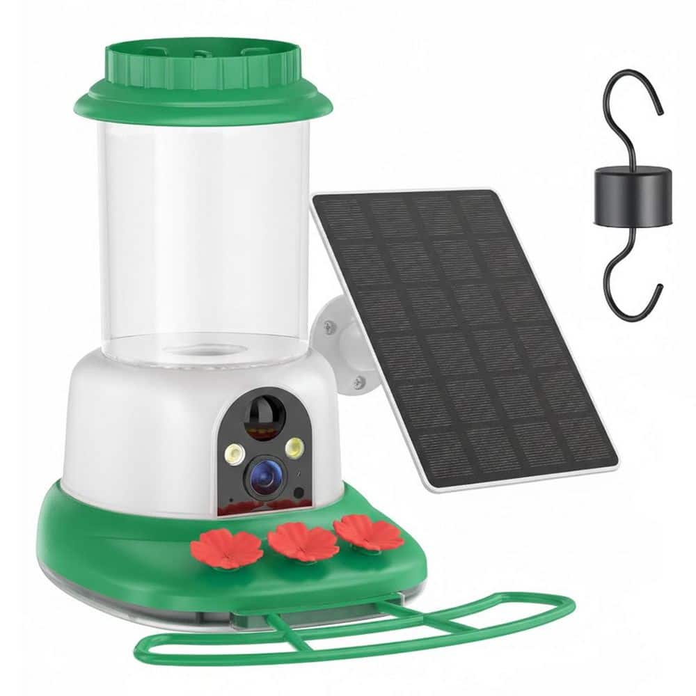 Green Solar-Powered Plastic Hanging Smart Hummingbird Feeder with Camera AI Bird ID Bee-Proof for Hummingbirds 1-Pack price history on PriceWatchPro