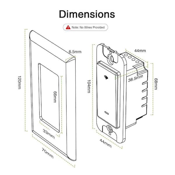SwitchLight(グレー) Light Gray Lighted Switch Plate Cover, Home Decor, Toggle