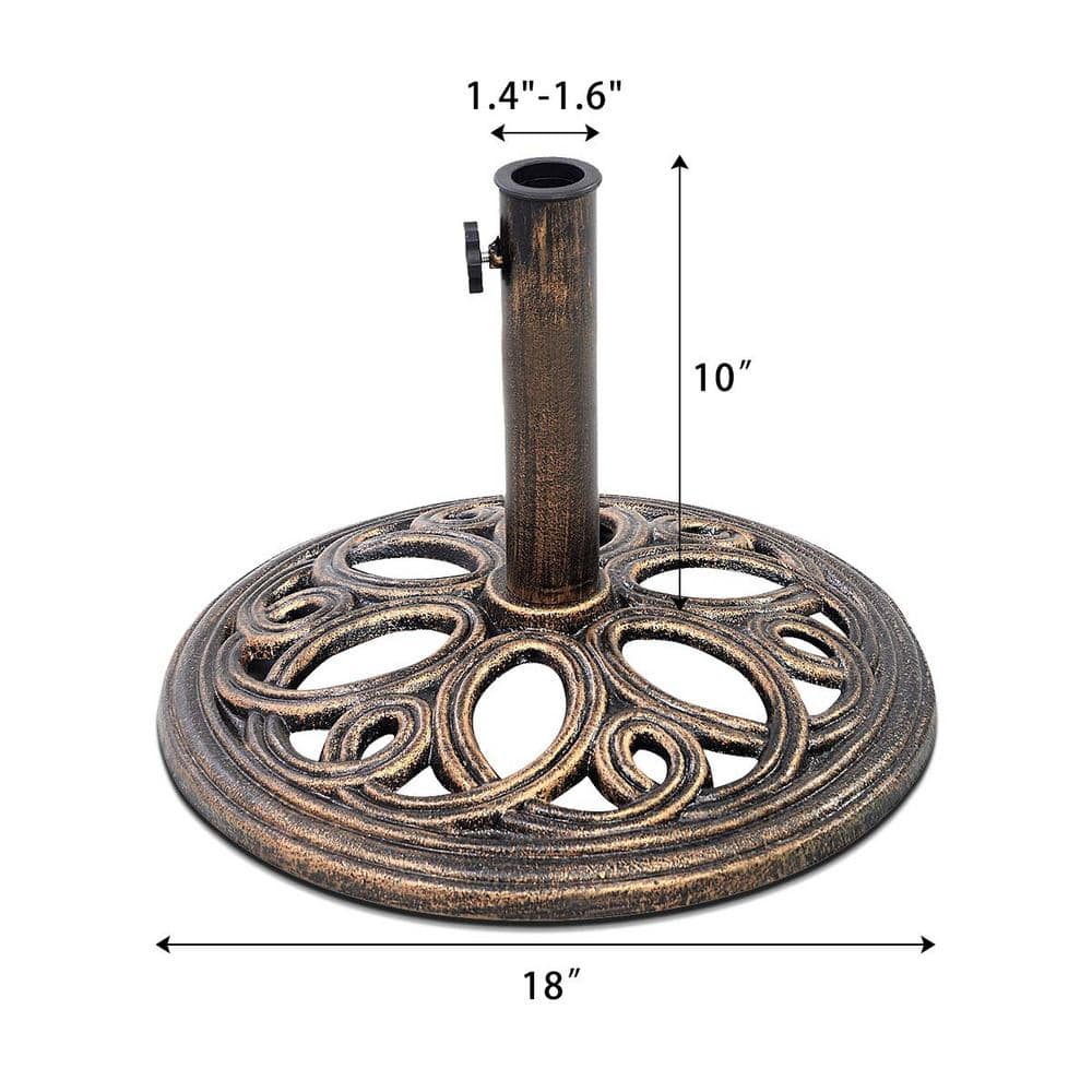 Bronze Cast Iron 23.6 lb Patio Umbrella Base