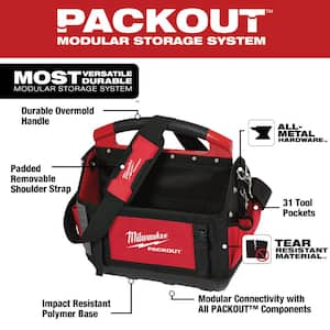 15 in. PACKOUT Tote with FASTBACK 6-In-1 Folding Utility Knife and FASTBACK Compact Folding Utility Knife Set