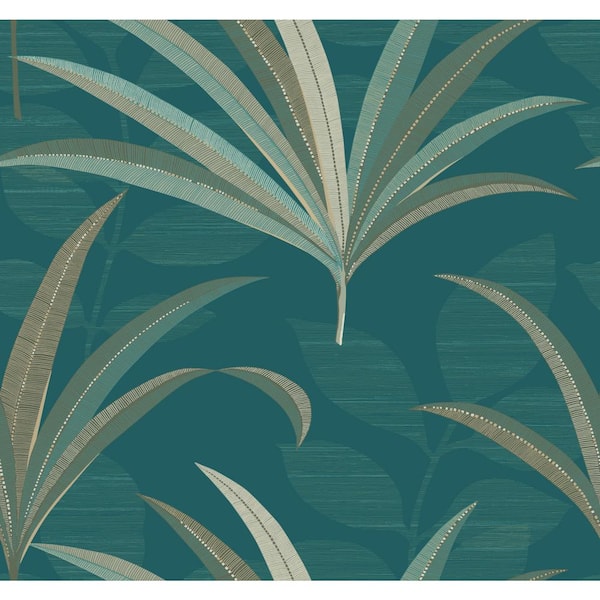 York Wallcoverings Blue El Morocco Palm Wallpaper, 27-in by 27-ft