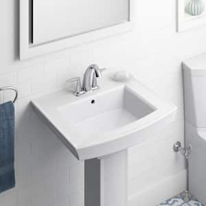 Archer 23.9375 in. W x 20.4375 in. D Vitreous China Pedestal Combo Bathroom Sink in White with Overflow Drain