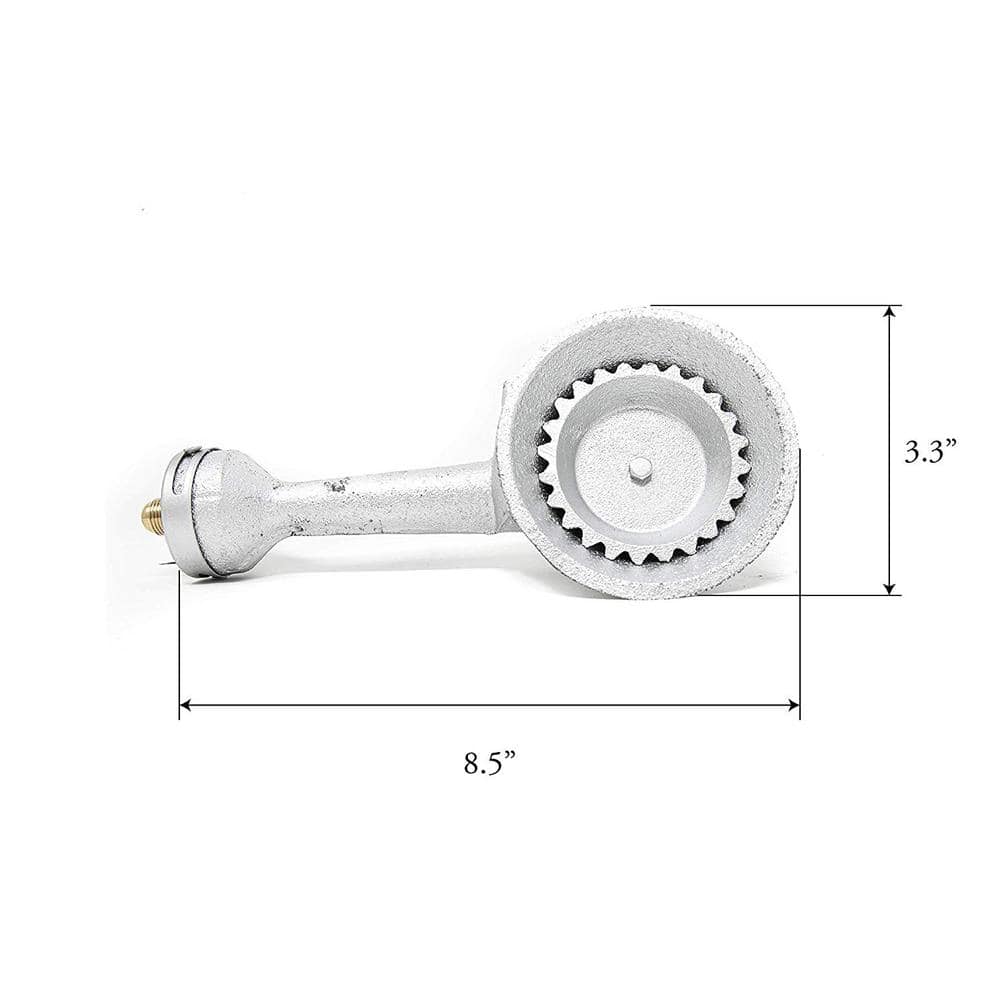 High Pressure Silver Cast-Iron Propane Burner Head with Brass Fitting