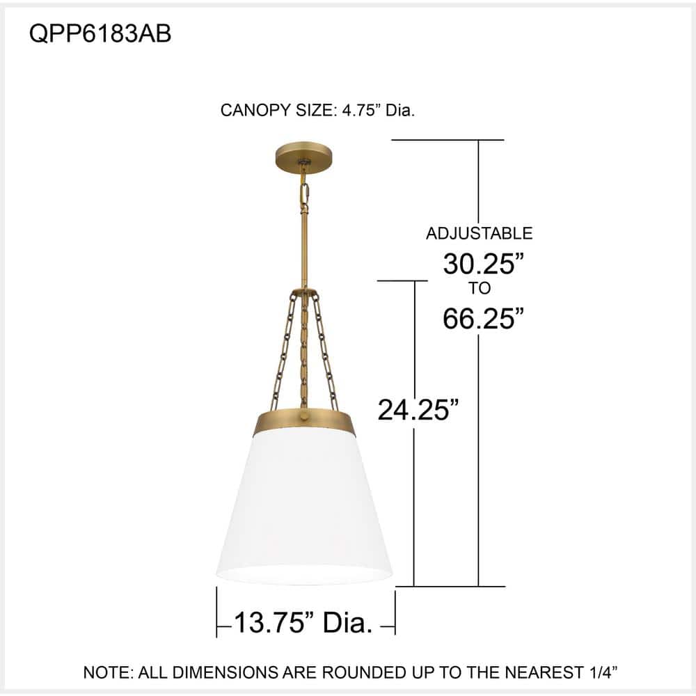 Alwyn Mini Aged Brass and Glass Pendant Light