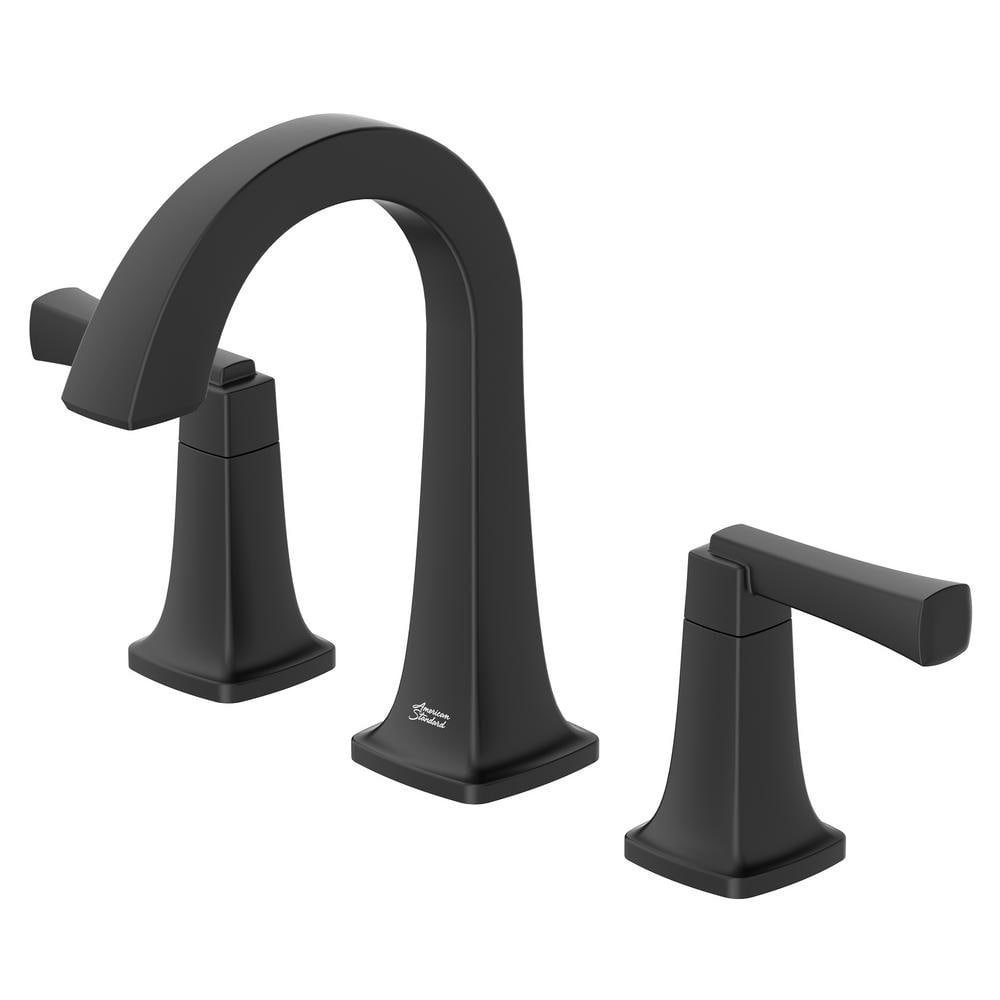 Matte Black Brass Widespread 2-Handle Bathroom Faucet