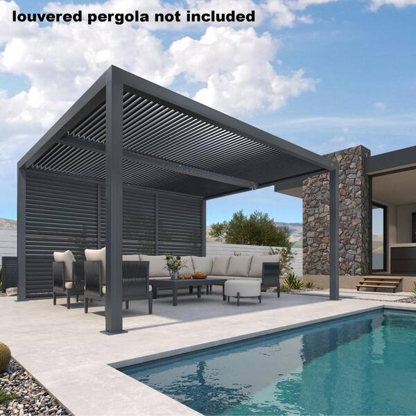 PURPLE LEAF 4-Piece All-aluminum Frame Sun Shade Privacy Fixed
