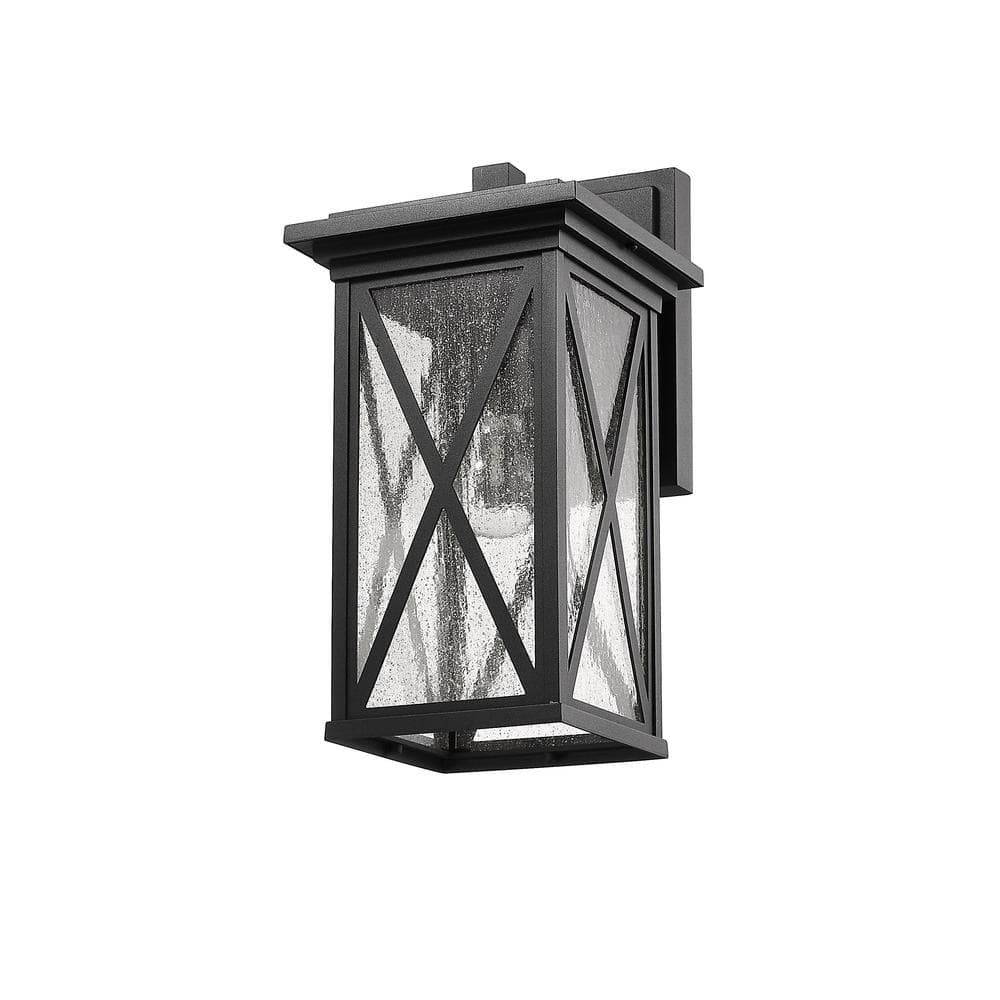 Brookside Black Aluminum Outdoor Wall Sconce with Clear Glass