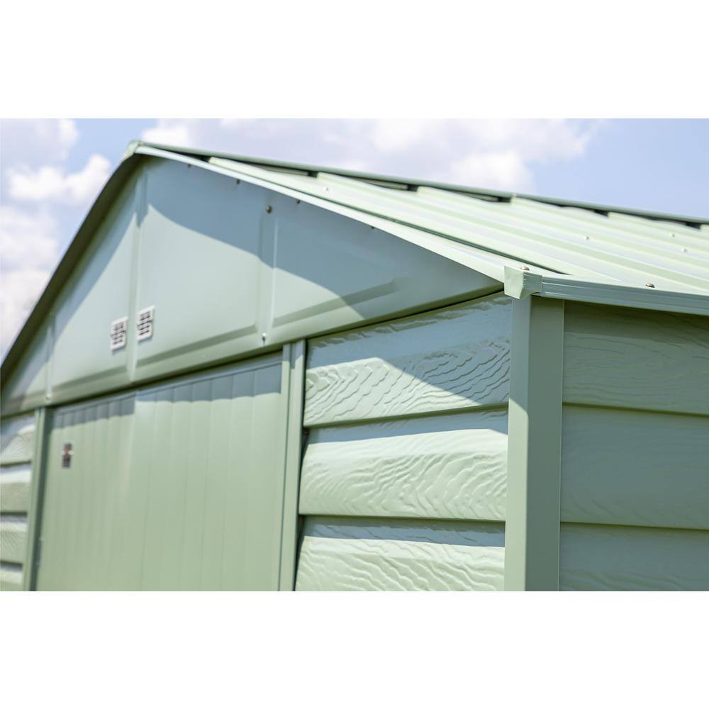 Sage Green 8' x 6' Galvanized Steel Storage Shed Kit