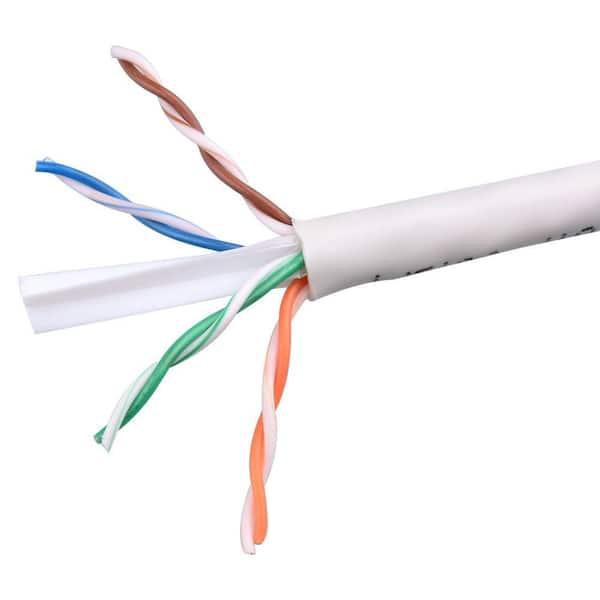 Unbranded Electronic Master Category 6 1000 ft. White 24-4 Unshielded Twist Pair Cable