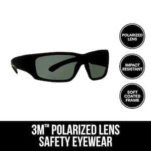3M Safety Eyewear Polarized Glasses with Black Frame, Anti Fog and