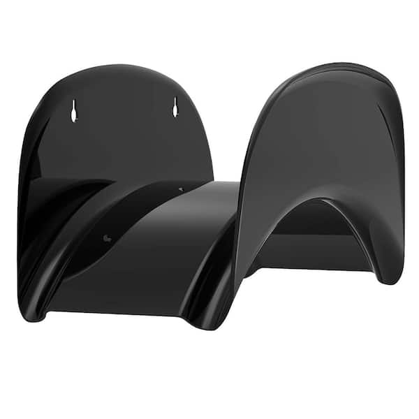 Black Heavy Duty Wall Mount Garden Hose Holder, Powder Coated Metal Hose Storage Rack, Outdoor Hose Hanger Organizer