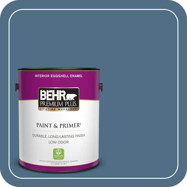 BEHR PREMIUM PLUS 1 gal. #S500-6 Shipyard Eggshell Enamel Low Odor Interior Paint & Primer