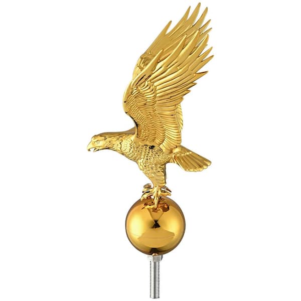 Afoxsos Flagpole 14 Eagle Topper Gold Finial Ornament for 20/25/30Ft Telescopic Pole Yard Outdoor