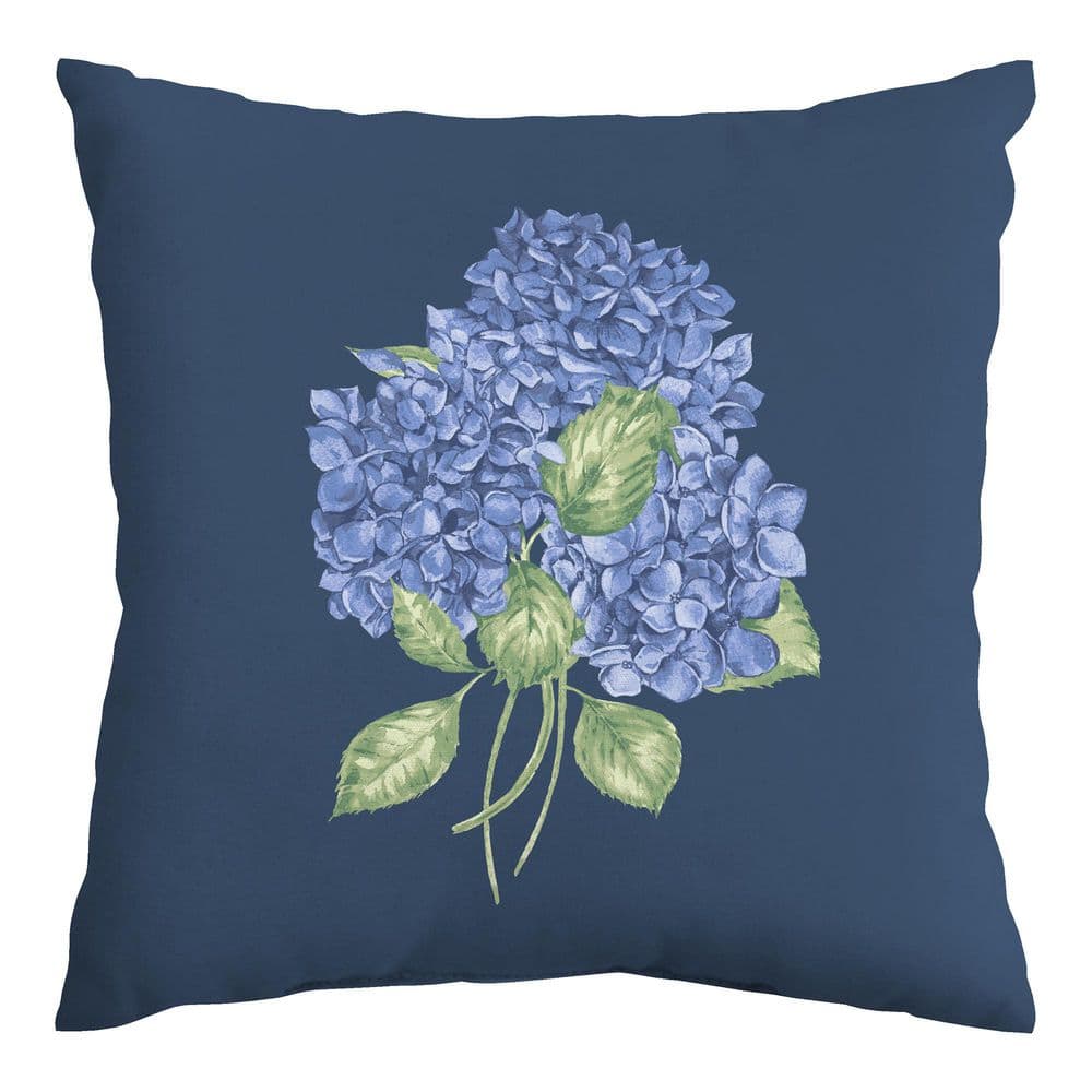 18 x 18 Outdoor Square Throw Pillow Floral Hydrangea Midnight price history on PriceWatchPro