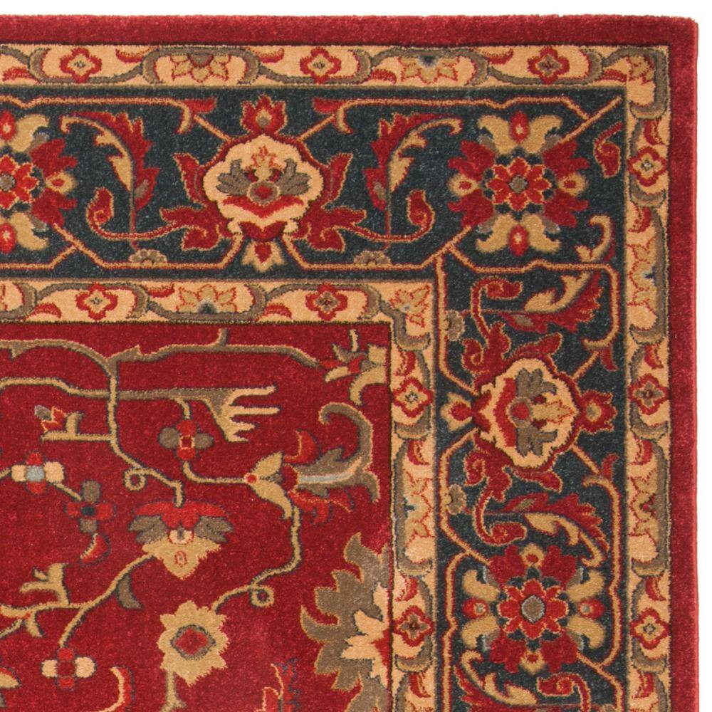 Hand-Knotted Red Synthetic Rectangular 8' x 10' Area Rug