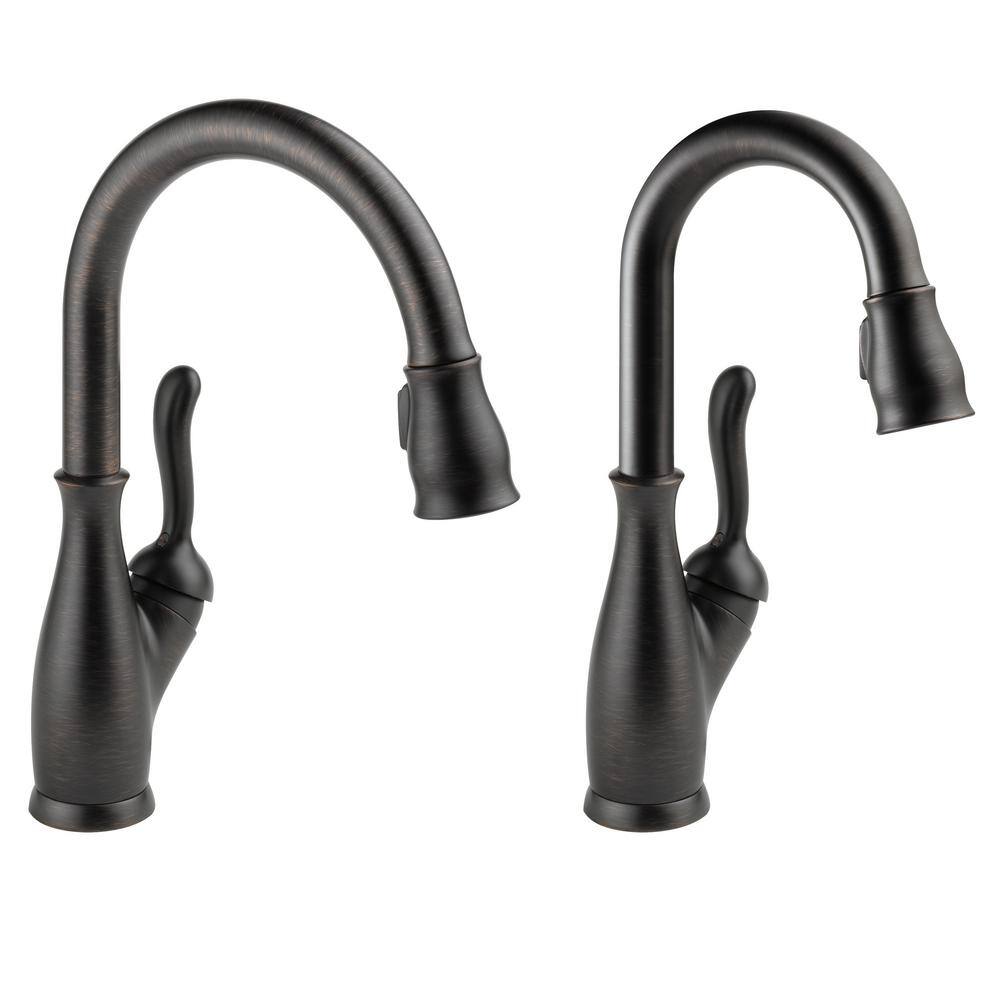 Delta Leland Single Handle Pull Down Sprayer Kitchen Faucet Bundle With Bar Faucet In Venetian Bronze Fvs197801 Rb The Home Depot