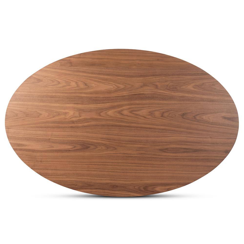 Monte Mid-Century Walnut Oval Dining Table for Six
