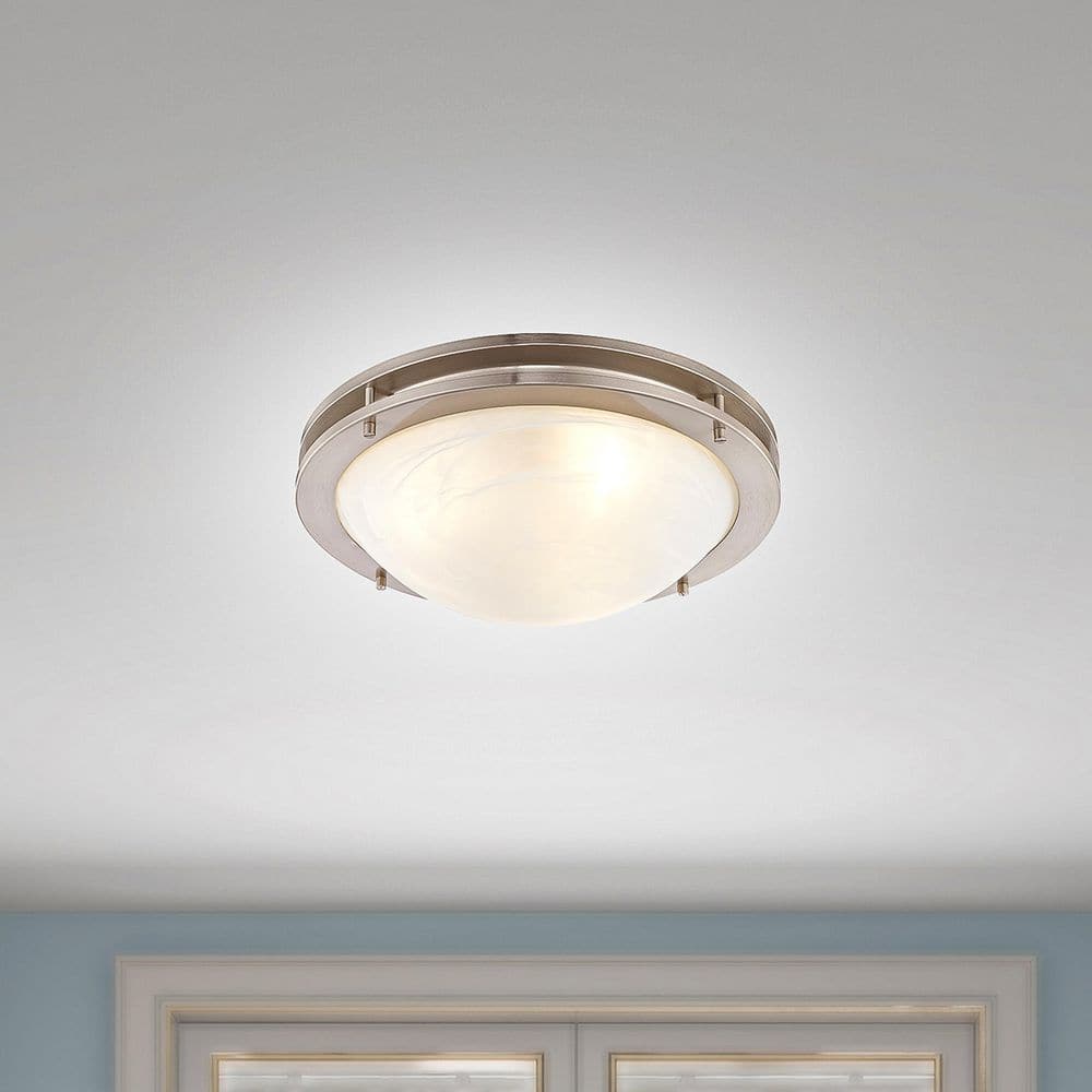 Wenslott 3-Light Brushed Nickel Flush Mount price history on PriceWatchPro
