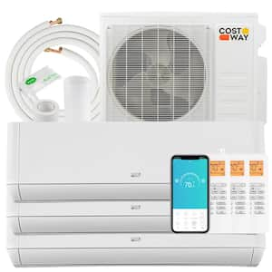 36K BTU 3 Zone 9K 12K 18K BTU 21.5 SEER2 Wifi Mini Split Air Conditioner