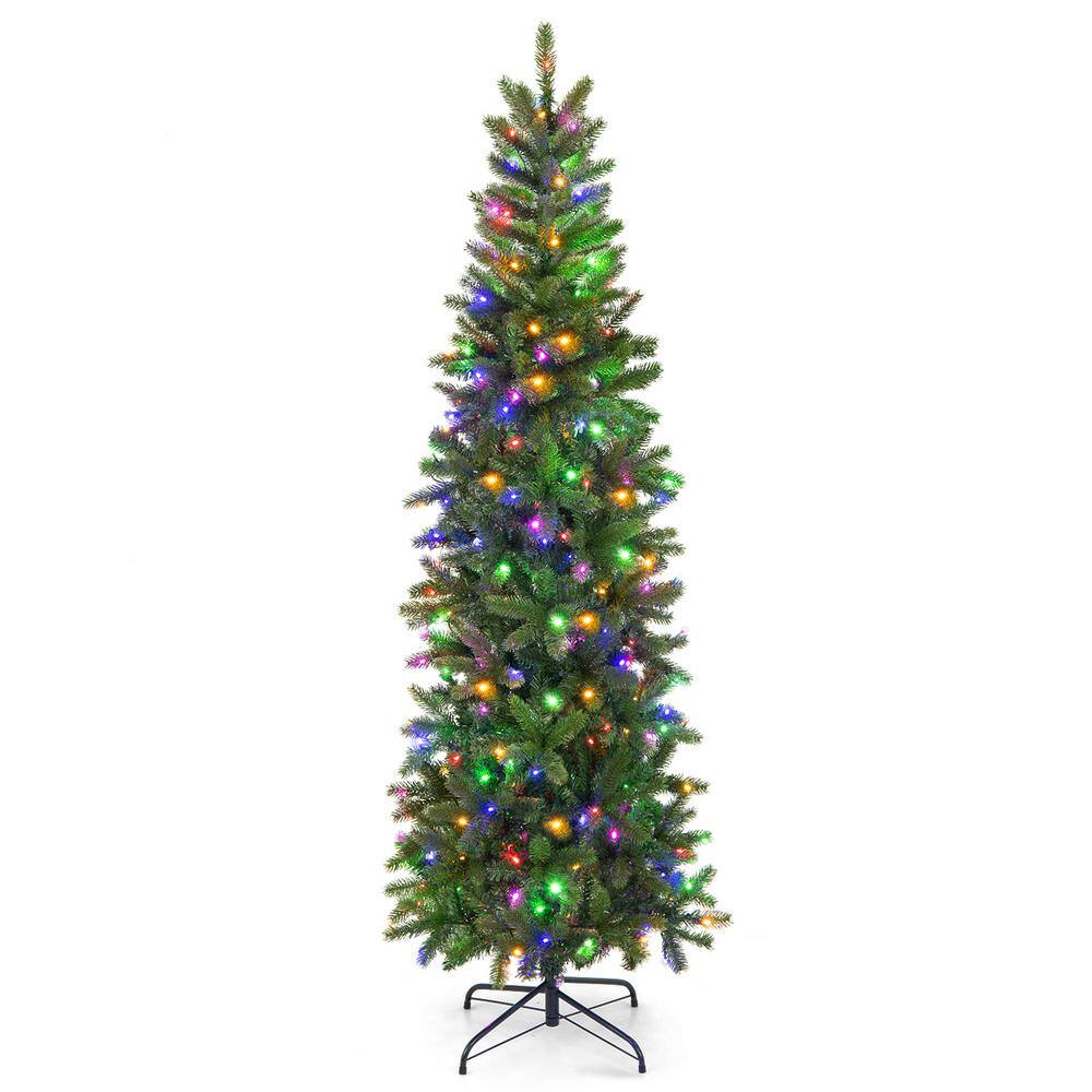 ANGELES HOME 6 ft. Pre-Lit Artificial Christmas Tree with 648-PVC PE ...