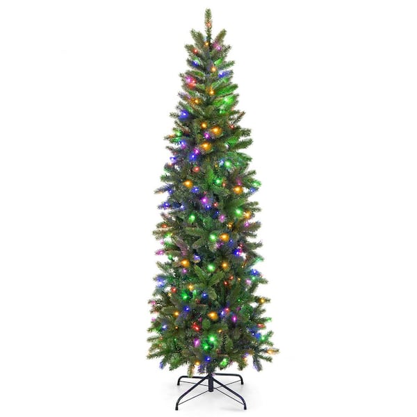 ANGELES HOME 6 ft. Pre-Lit Artificial Christmas Tree with 648-PVC PE Branch Tips
