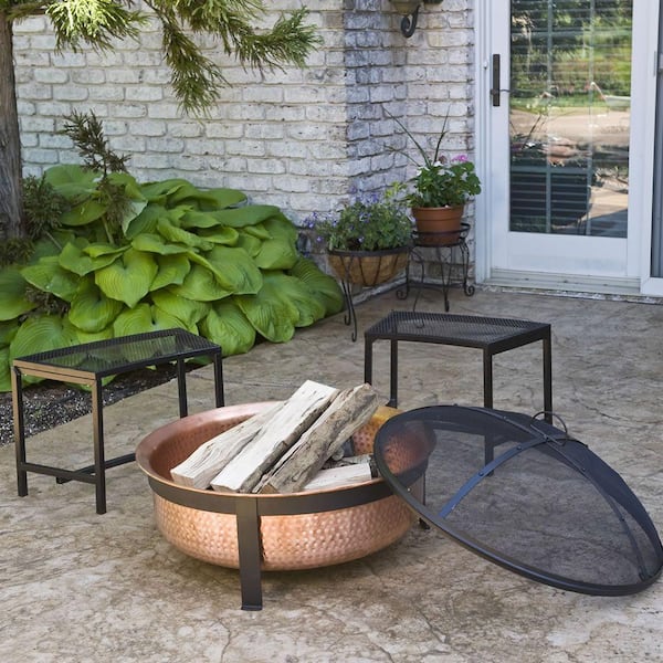 Copper Fire Pit Sh101, Hammered Copper Fire Pit Table