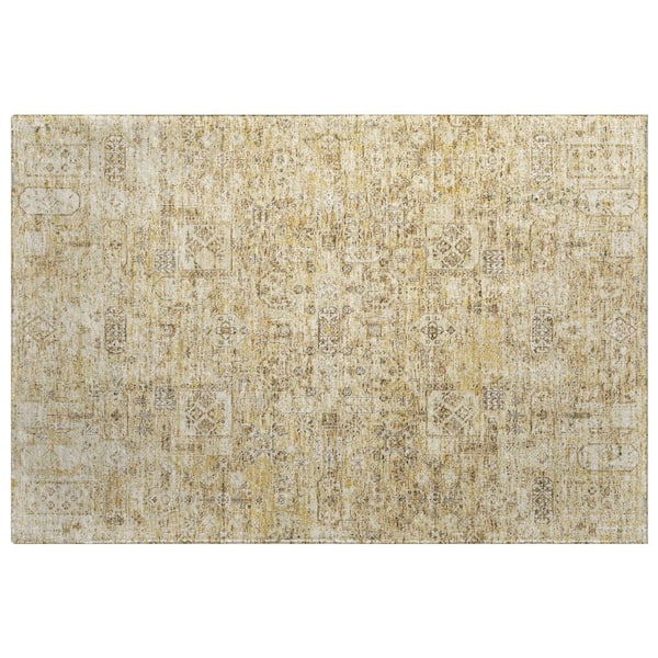 Dream Shag Premium Machine Washable Abstract ADS611 Wheat 2 ft. x 3 ft. Accent Rug
