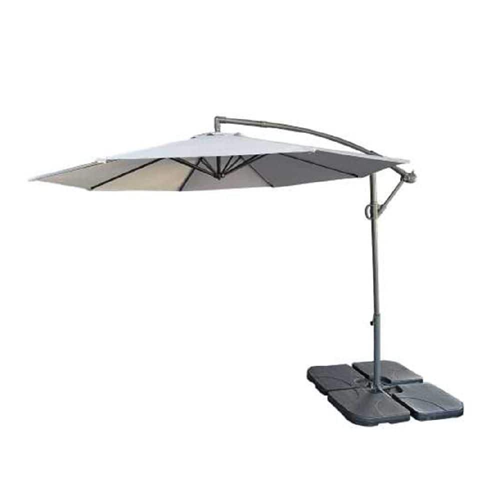 10 ft. Offset Cantilever Patio Umbrella with Crank and Tilt, Carry Case, Aluminum Frame, UV and Wind-Resistant in Gray price history on PriceWatchPro