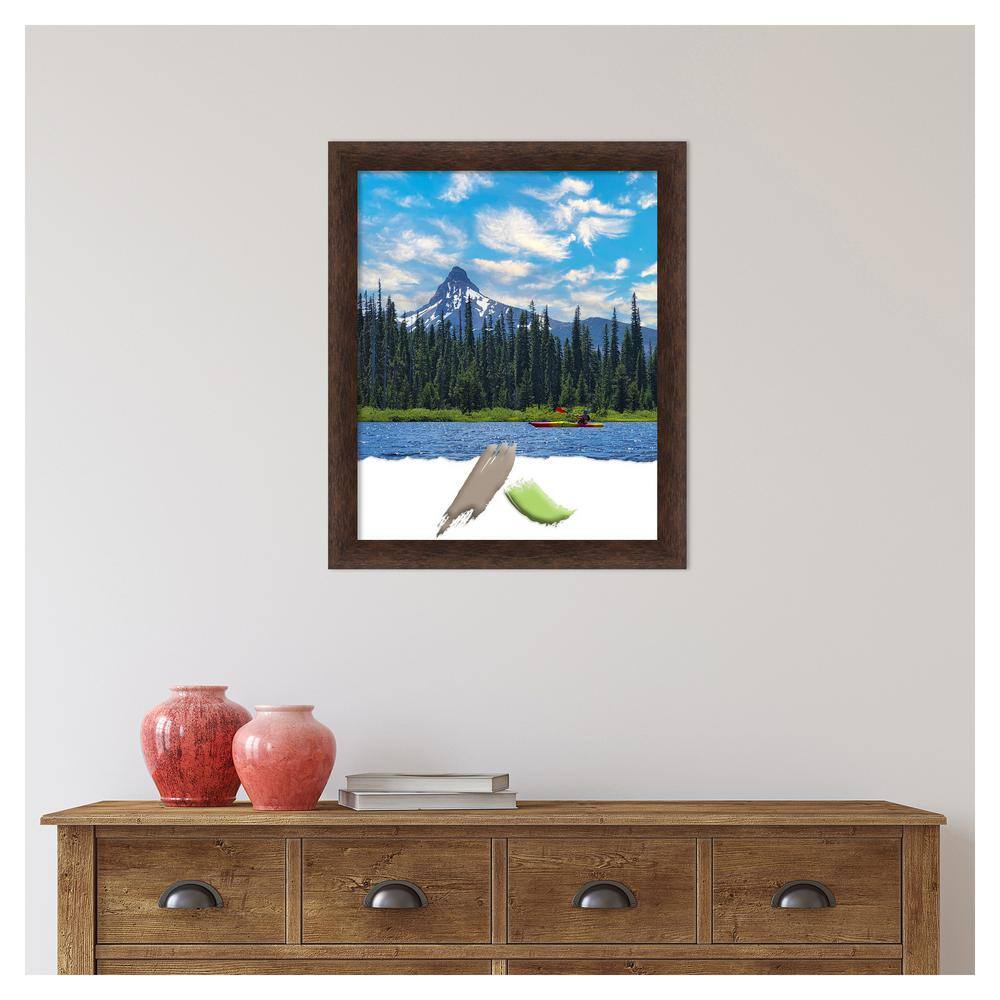 Warm Walnut Narrow Wood Picture Frame 18"x22"