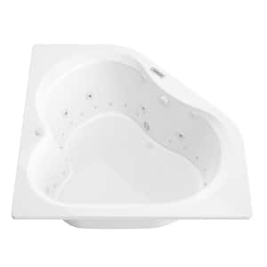 Beryl 5 ft. Acrylic Corner Drop-in Whirlpool Air Bathtub in White