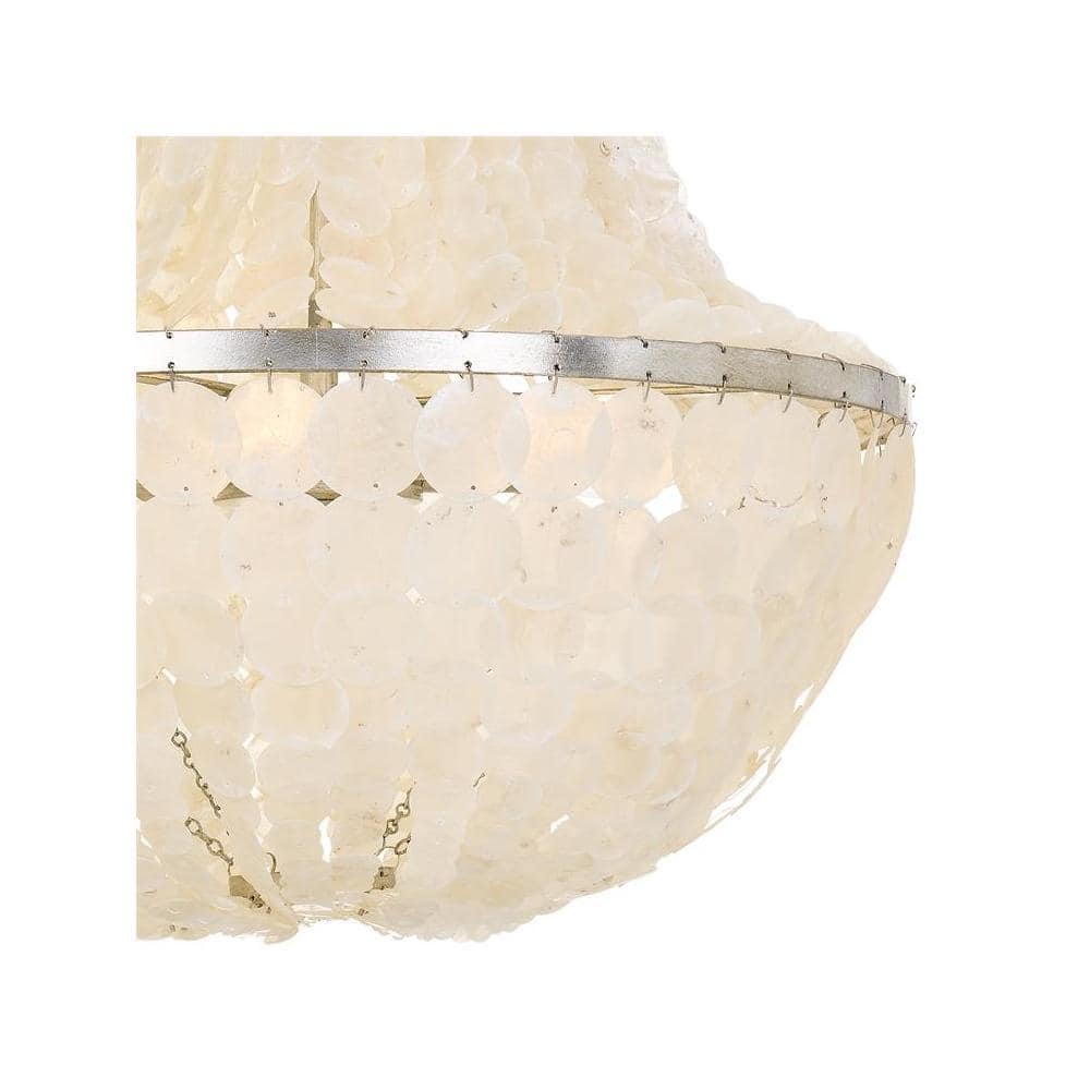 Brielle Antique Silver 6-Light Chandelier with Capiz Shells