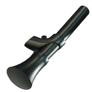 48 in. - 86 in. Adjustable 3/4 in. Single Blackout Grommet Curtain Rod in Black with Trumpet Finials