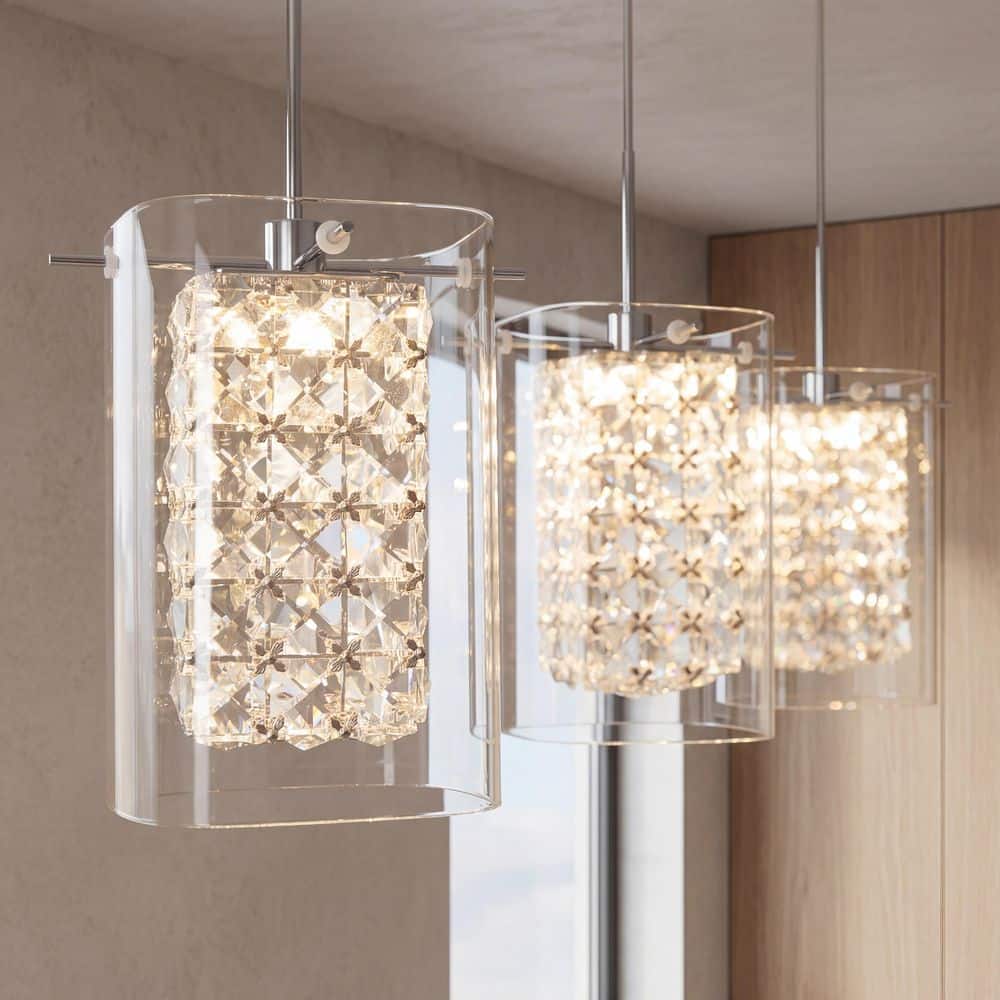 Artika Crystal Cube 13-Watt 3-Light Modern Chrome Integrated LED
