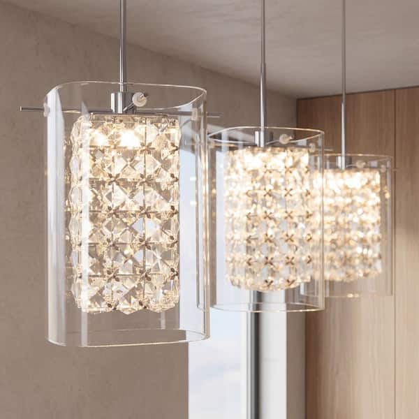 Artika Crystal Cube 13-Watt 3-Light Modern Chrome Integrated LED
