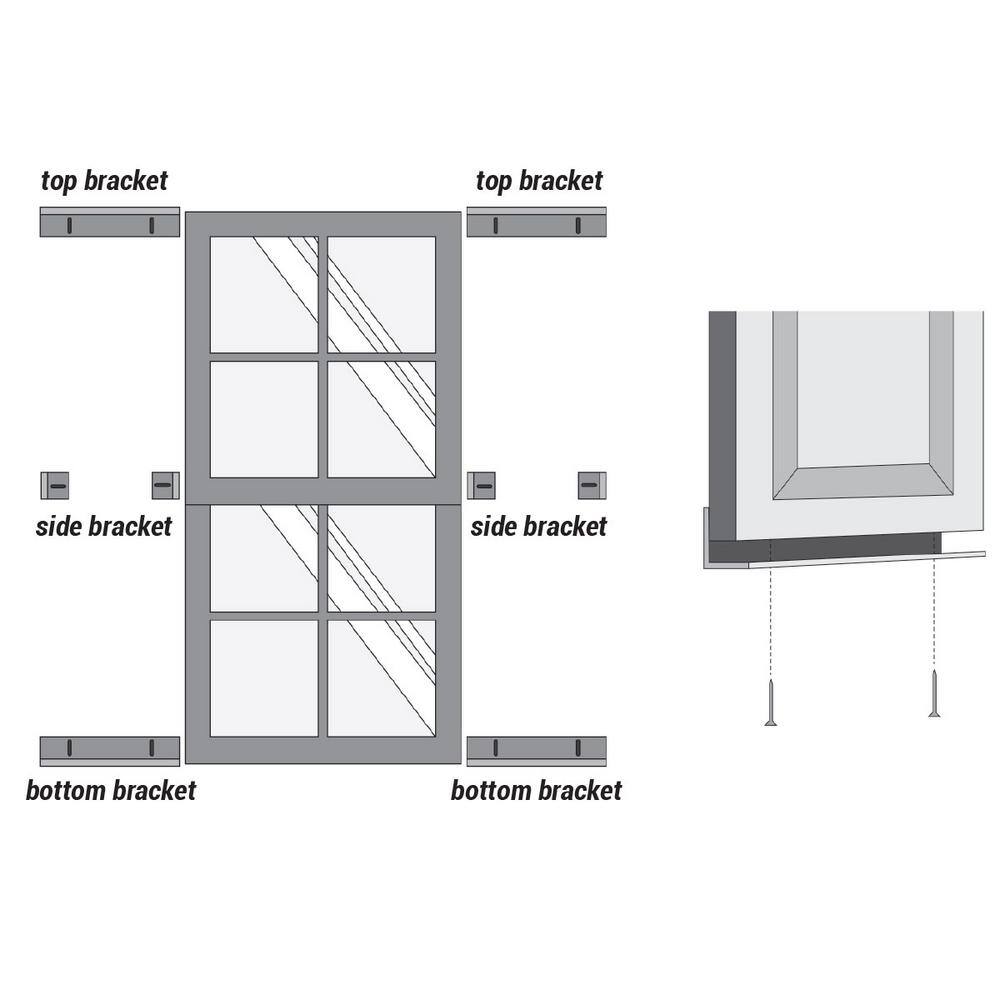 Clear Polycarbonate Mounting Brackets for 16" Wide Shutters