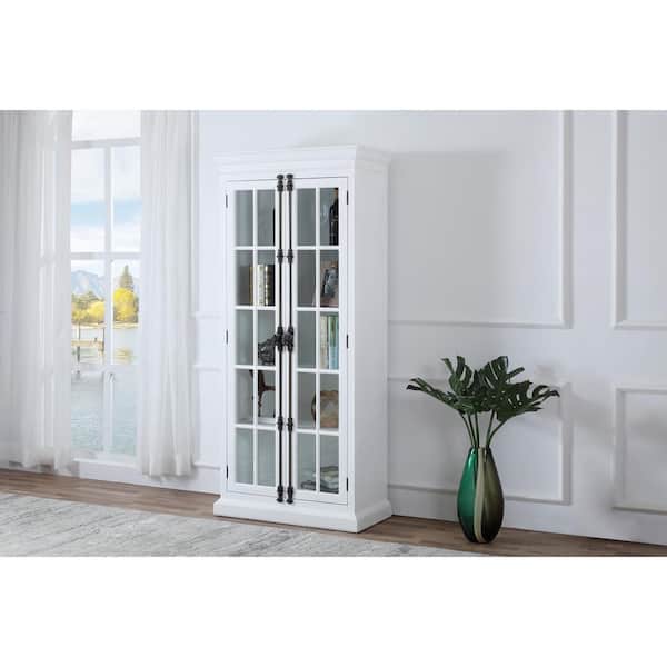 White wood curio deals cabinet