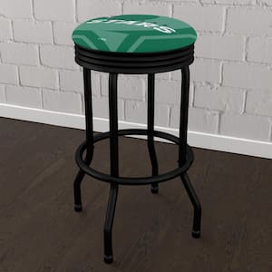 Dallas Stars Logo 29 in. Green Backless Metal Bar Stool with Vinyl Seat