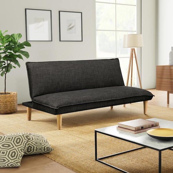 Serta Portland 66.5 in. Black Polyester Twin Size Sofa Bed