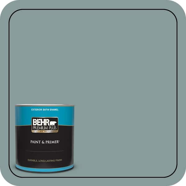 BEHR PREMIUM PLUS 1 qt. Home Decorators Collection #HDC-AC-23 Provence Blue Satin Enamel Exterior Paint & Primer