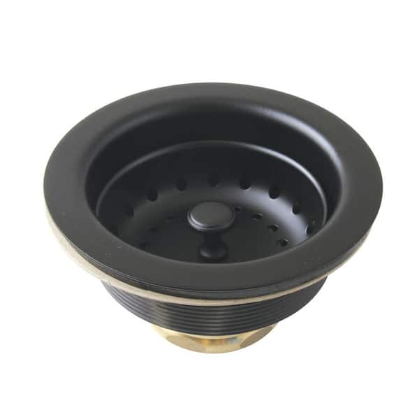 Kingston Brass Fresno Kitchen Sink Basket Strainer in Matte Black