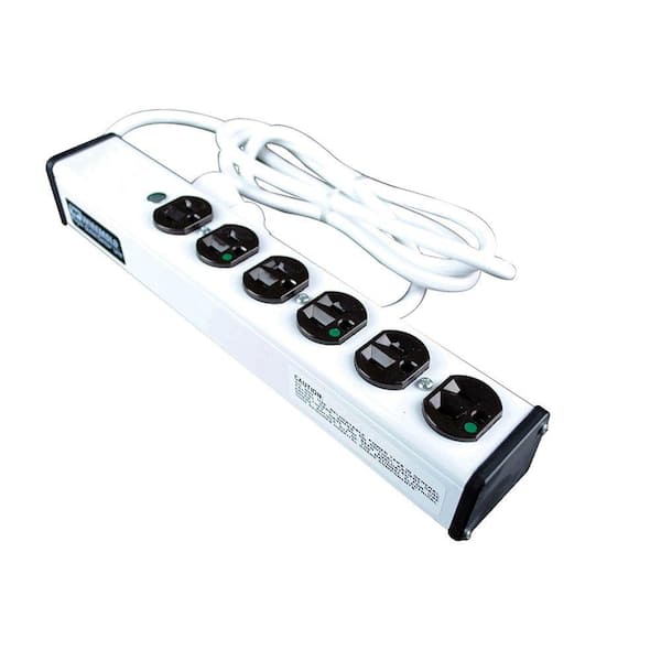 Wiremold 6-Outlet 15 Amp Special Use Hospital Grade Surge Power Strip with 6 ft. Cord