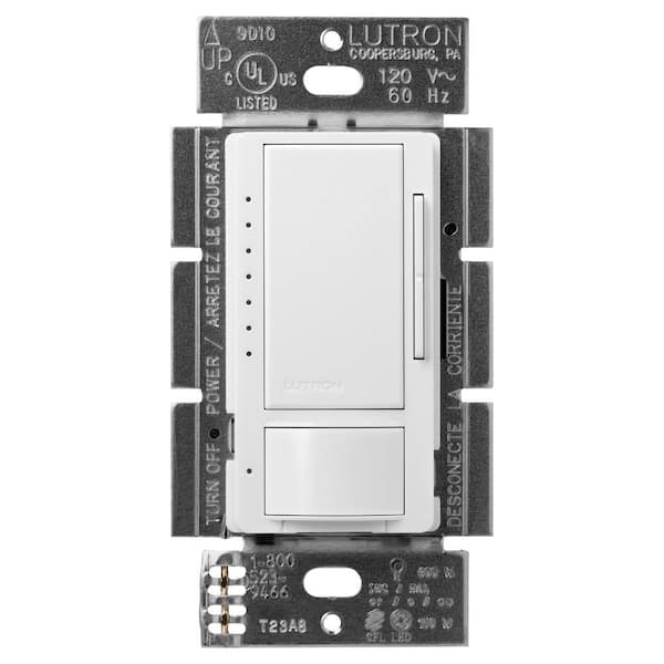 Lutron Maestro LED+ Motion Sensor/Dimmer Switch, 150W LED, Single Pole/Multi-Location, Snow (MSCL-OP153M-SW)