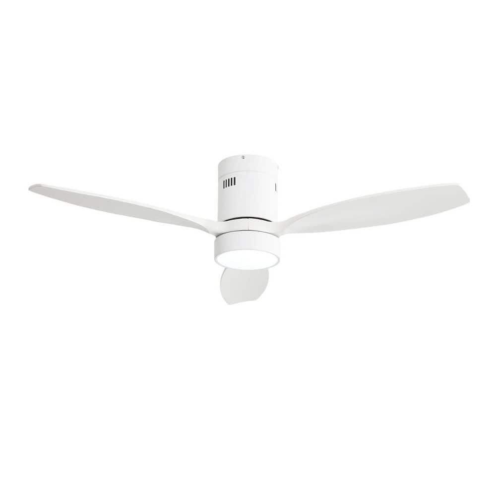 CEILING FAN LIGHT Fresa 本体　ホワイト　昼白色 BeamBox 52 in. White 3-Solid Wood Blades Standard Flush Mount