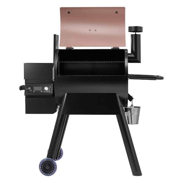 8-in-1 Wood Pellet Grill Smoker Outdoor Cooking, 575 sq in cooking area, WiFi control, LCD, Meat Probe, 500°F max, Black