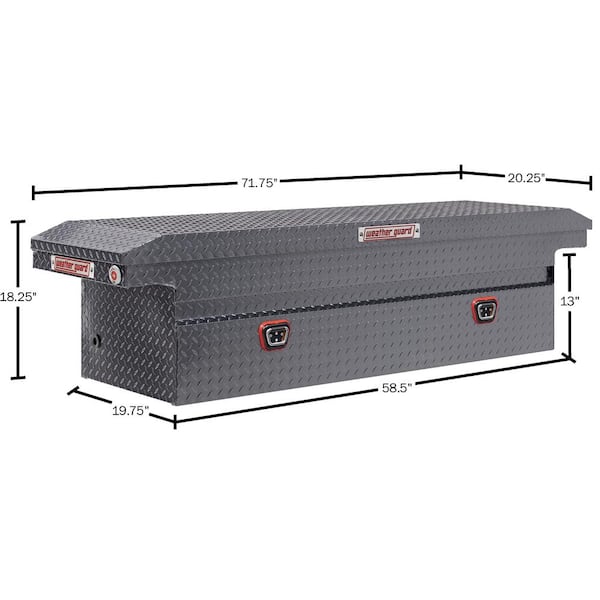 Black aluminum crossbed toolbox by weather guard discount