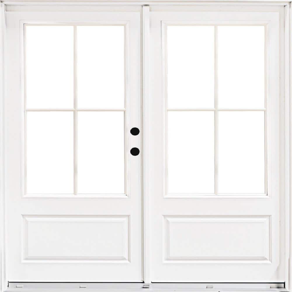 MP Doors 72 in. x 80 in. Fiberglass Smooth White Left-Hand Inswing ...